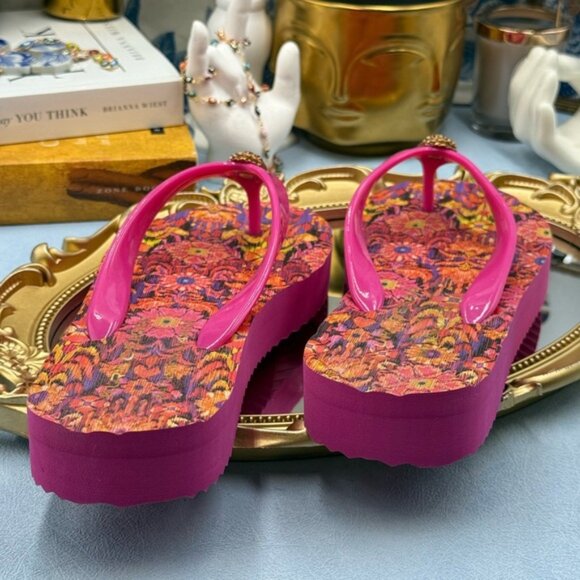 🆕 KURT GEIGER LDN 🧿 X MATTHEW WILLIAMSON NWOB Pink Kensington Flipflop, Sz 7 - Picture 10 of 13